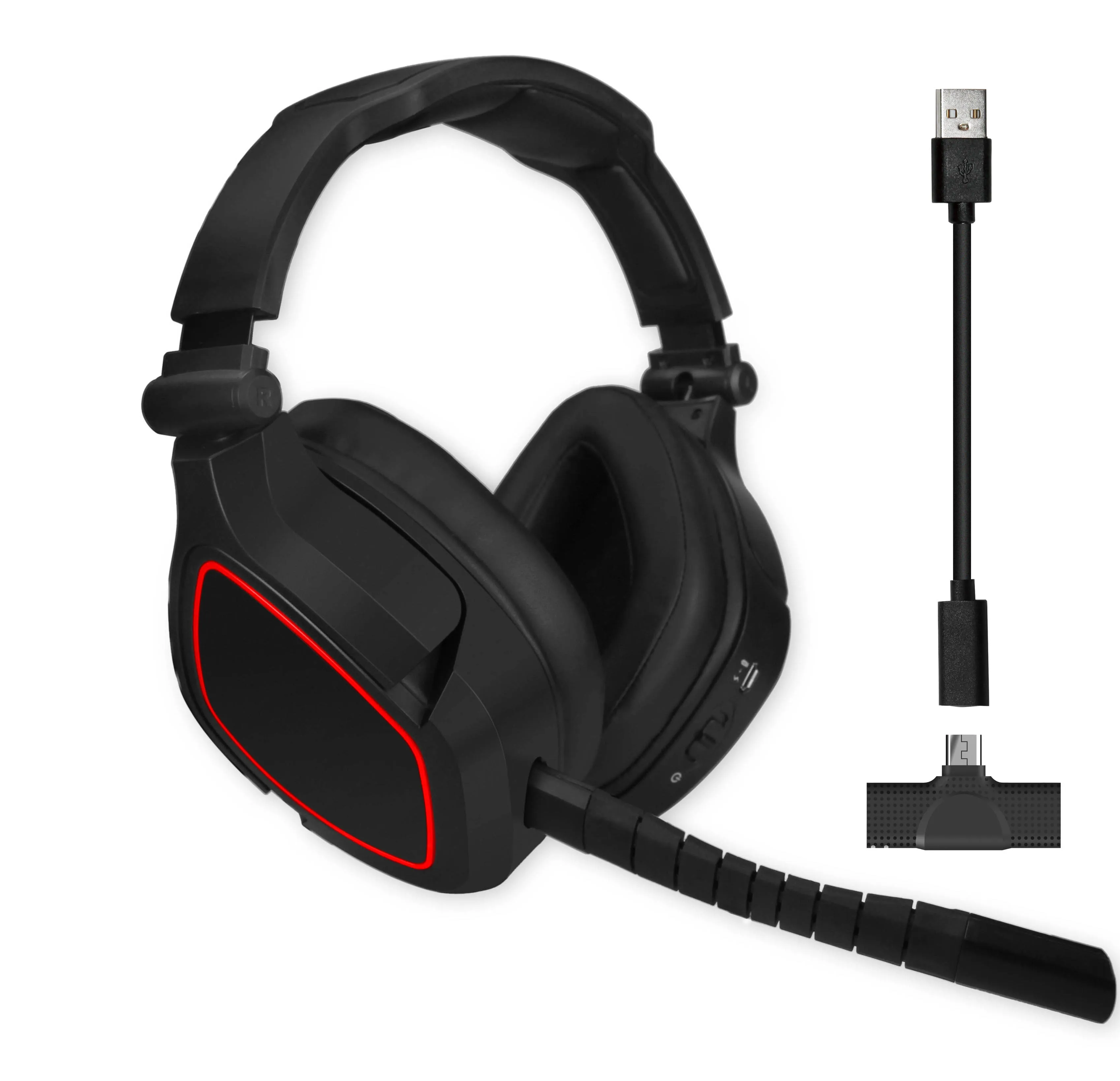 2.4GHz wireless gaming headphones wireless game foldable headsets  bit earmuffs for PS5 Switch PS4 PC Type-C smartphones