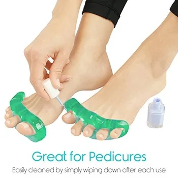 Hot selling silicone gel toe stretcher separator five toes separators for hallux valgus foot care