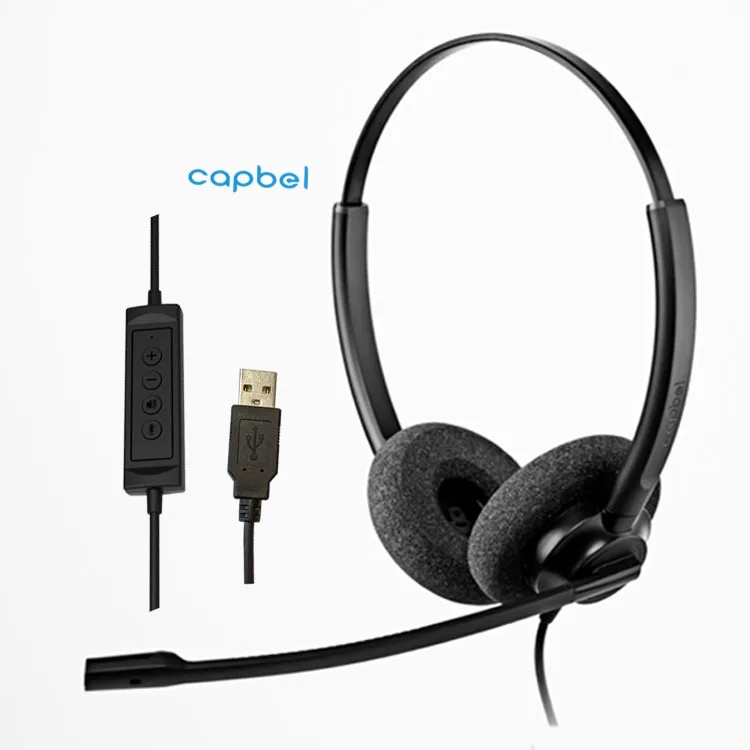 Nexusound Supplier Crystal Clear Stereo Mute Function Call Center USB Headset Noise Cancelling Microphone for Telephone Operator
