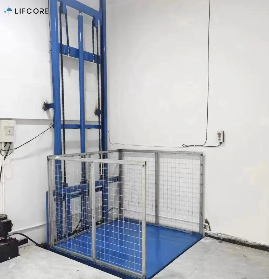 CE certificate safety cargo lift platform freight elevator warehouse working platform