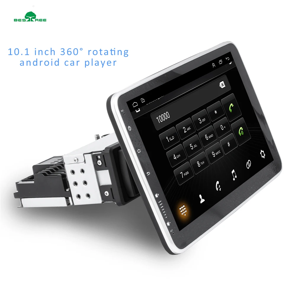 Universal single din rotatable touch screen car GPS navigation 10.1 Inch android car radio player android 1din stereo auto