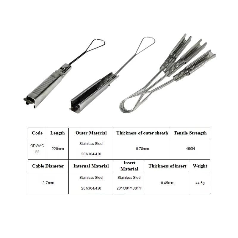 Stainless Steel Cable Clamp Drop Cable Tension Clamp Adjustable Cable Clamps