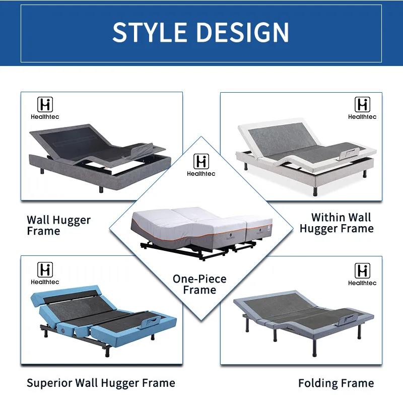 Superior Foldable Split King Bed Adjustable Bed Frame with Head Tilt, Massage, Zero Gravity, Dual USB Charger