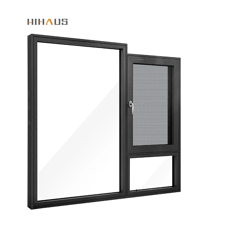 Изготовленный на заказ пассивный дом звукоизоляционный сломанный мост с фиксированным стеклянным алюминиевым створчатым окном