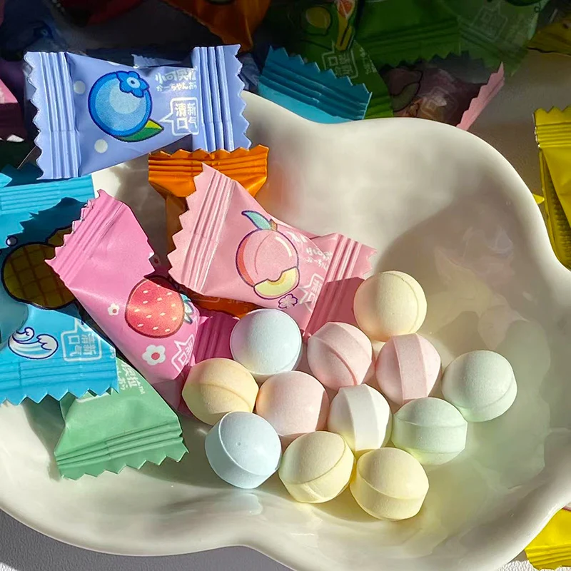 Hot selling fresh breath sugar free vitamin C lemon candy fruit press candy  mint candy vitamin c buccal tablets