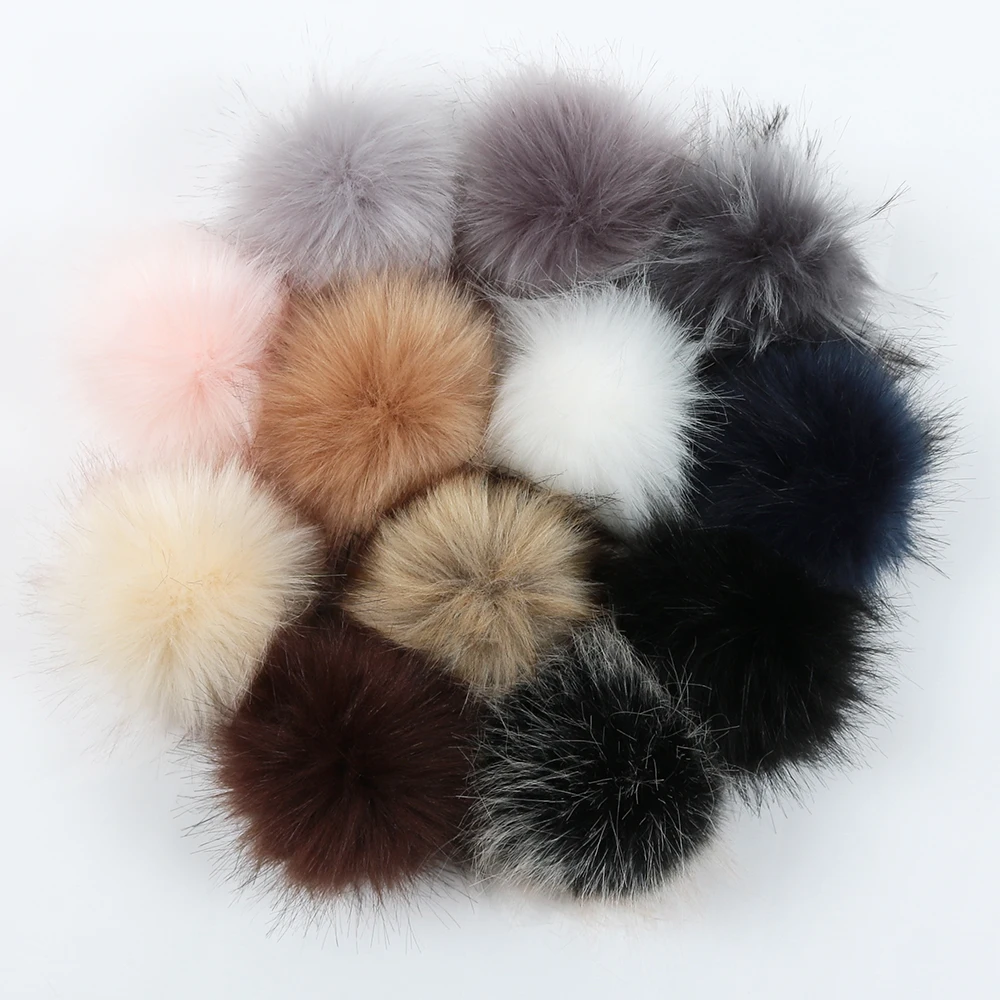 Fluffy Imitated Nature Raccoon Fur Ball Fuzzy Faux Fur Pompom For Handbag Pendant