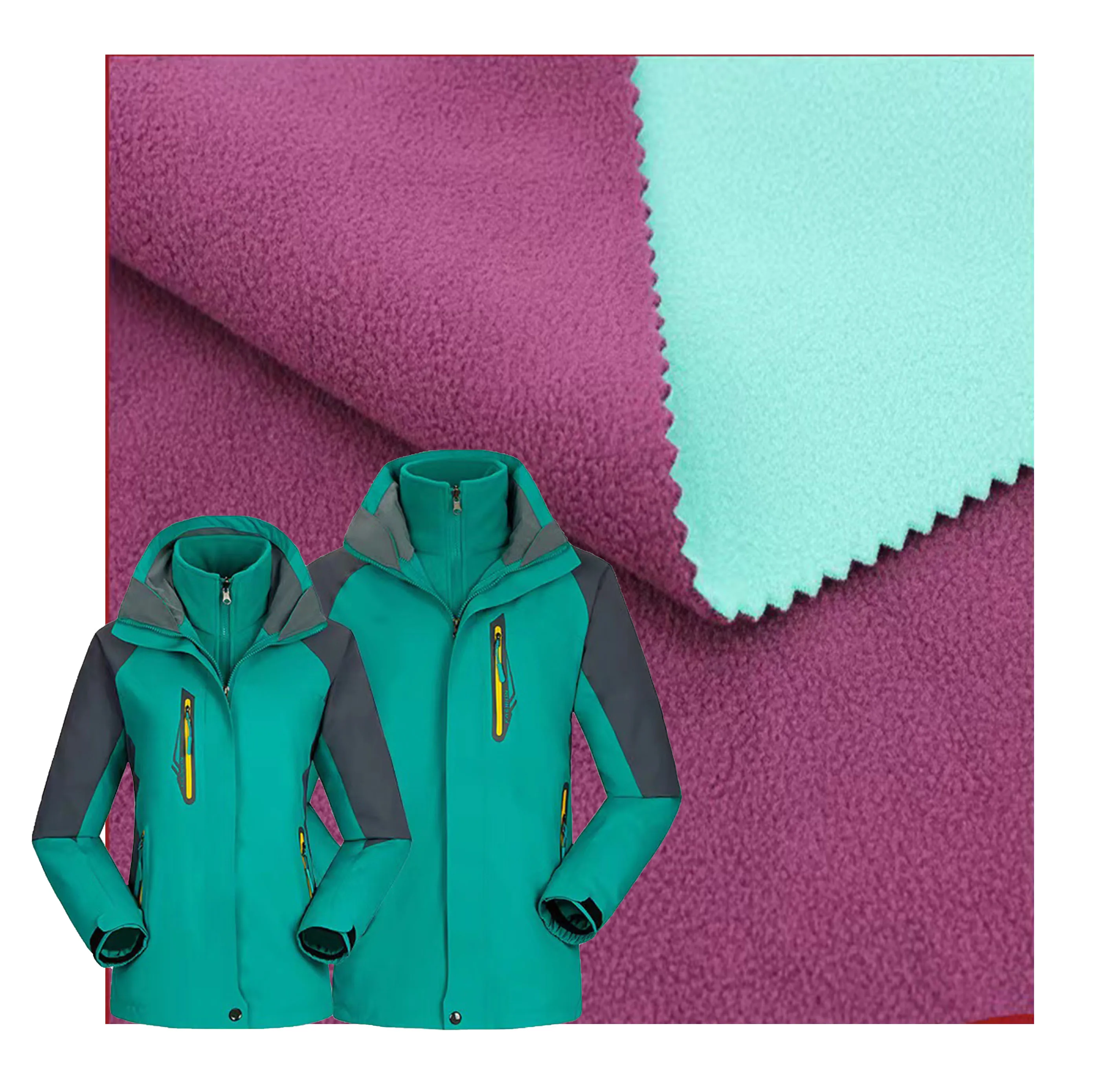 hot selling 100% polyester softshell pongee polar fleece bonded fabric wind proof for winter coat and jacket