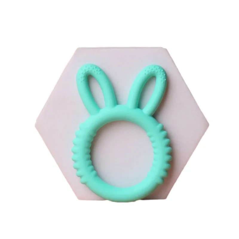 Manufacturers Learning Silicone Teether baby Teether New Rabbit Tooth glue Silicone Bite Toy Silicone Teether Toy For Children