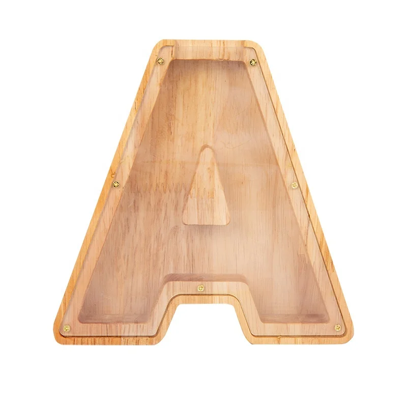 Creative Wooden Letter Shaped Piggy Bank