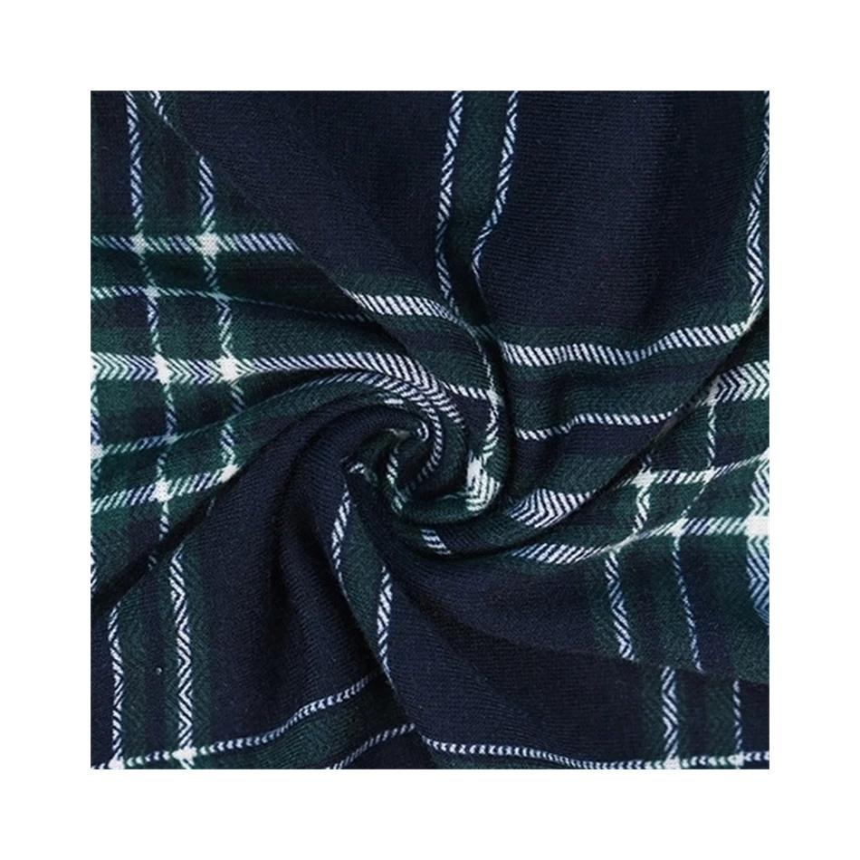 New product knitted digital grid printed dacron fabric home visit clothing fabric