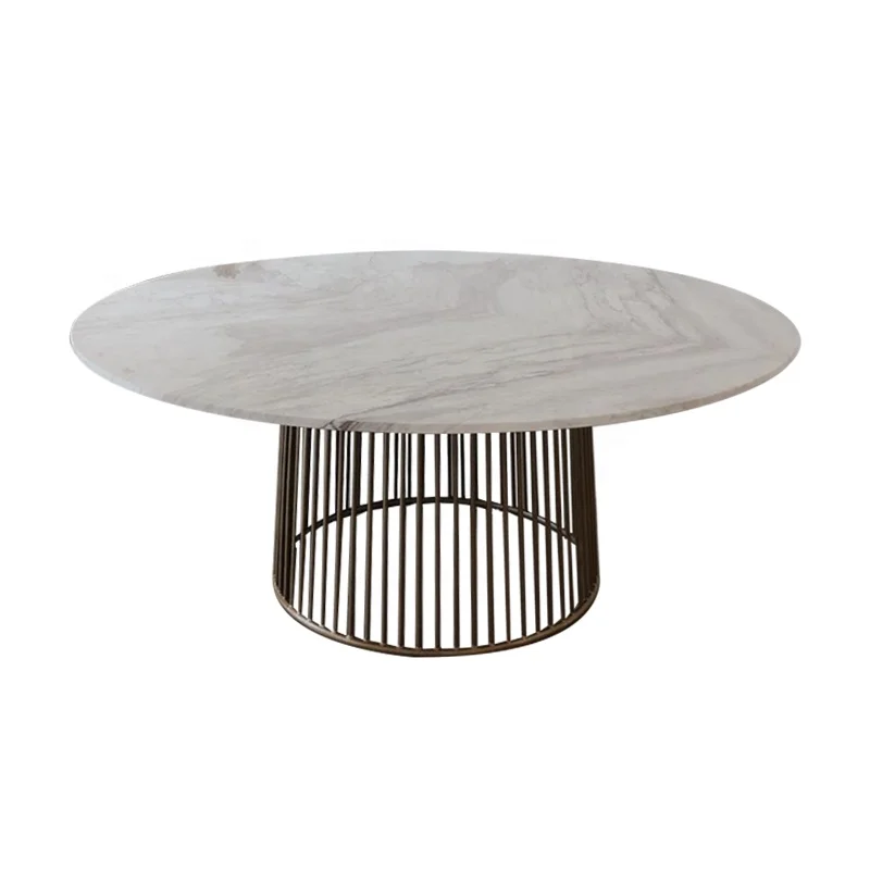 Modern Luxury Round Dinning Table Cheap Ding Table Sets White Marble Stone Table Kitchen Dining Room