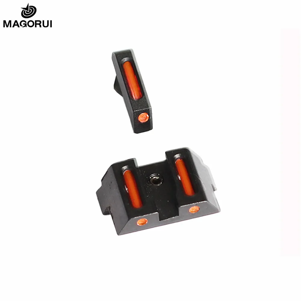 MAGORUI Handgun Tactical Front Rear Fiber Optic Combat Sight fit Glock standard models pistols
