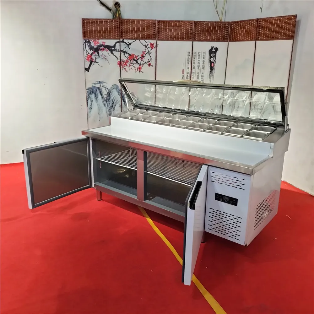 Commercial 1/2/3 Door Stainless Steel Salad Sandwich Prep Table Refrigerator