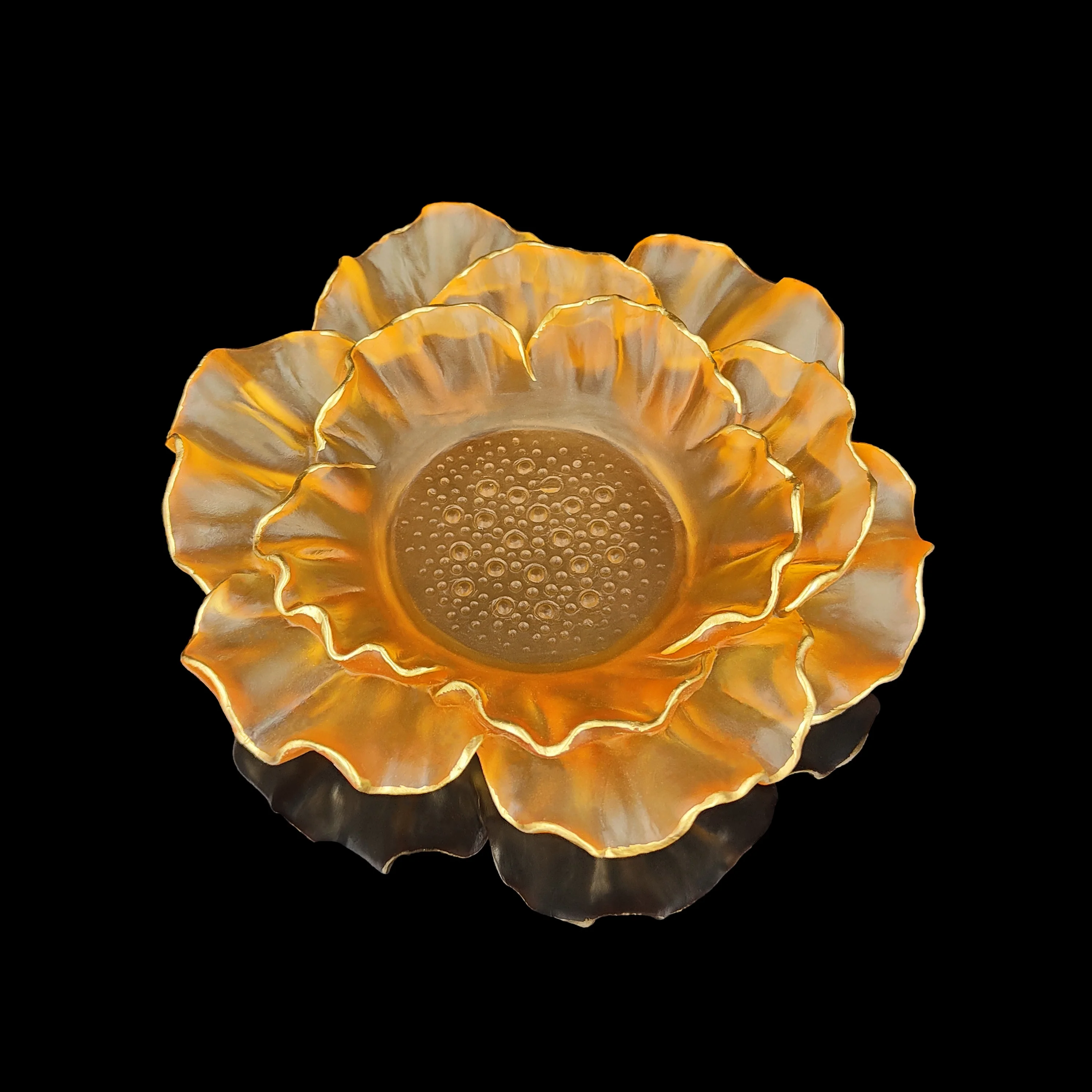 Custom luxury fragrance oil bottle with gold flower spray crystal perfume bottle