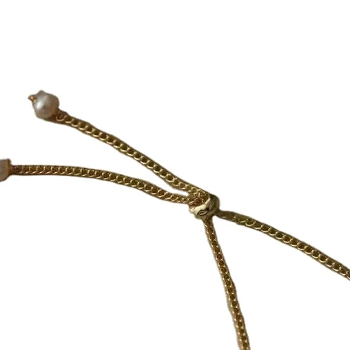 Freshwater Pearl Crystal Bracelet 14K Gold fresh temperament female