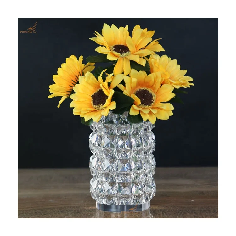 Cylinder Shape Crystal Vases Nordic Style Glass Vases Wholesale Custom Table Decoration Vases