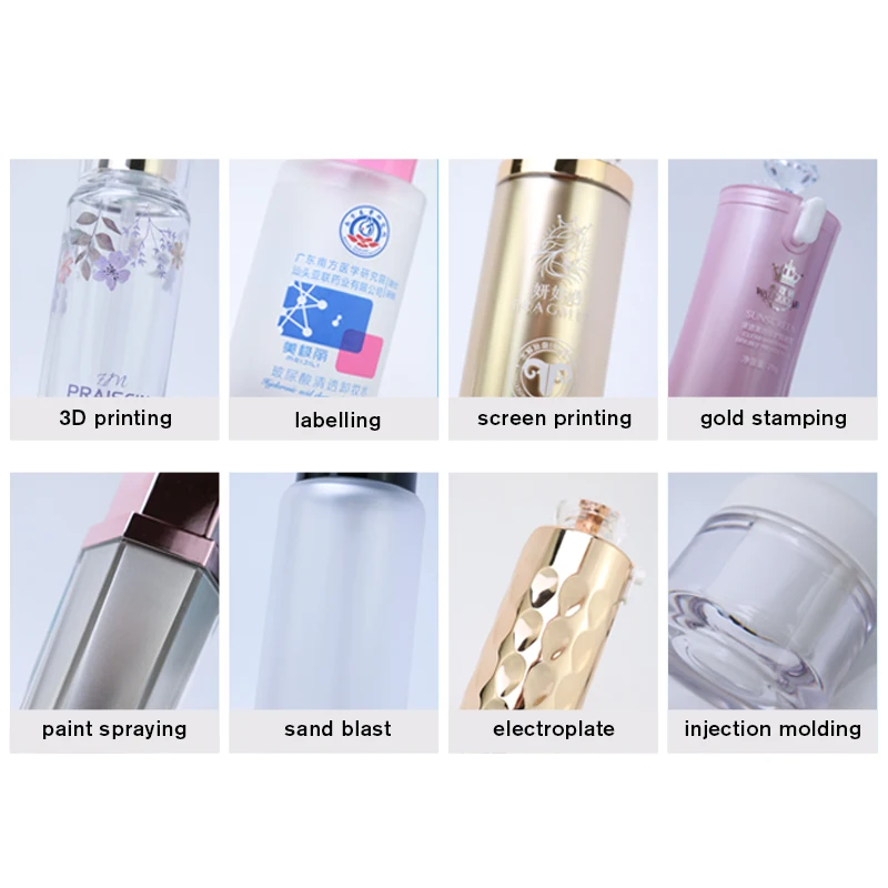 Wholesale airless frosted lotion pump bottle custom cosmetic plastic bottle for skincare