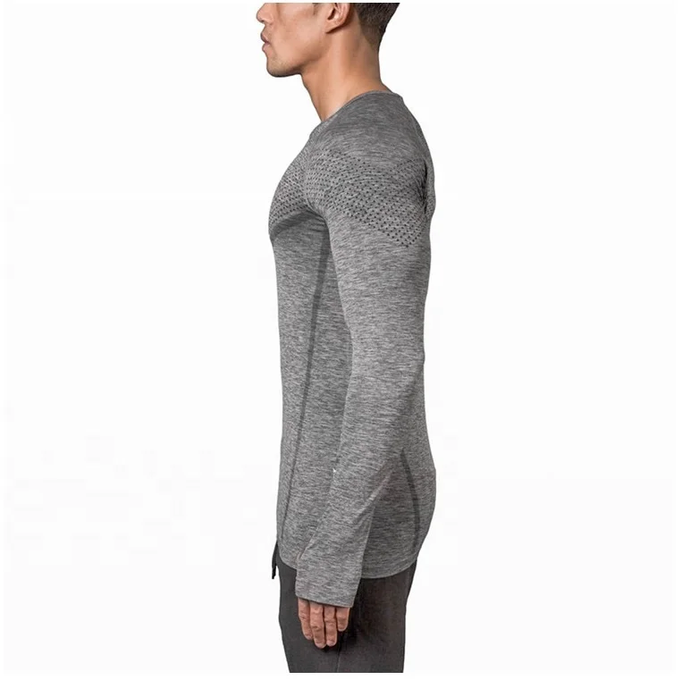 athletic apparel manufacturers sportswear Full Sleeve For Men Long Seamless T Shirt with thumb hole