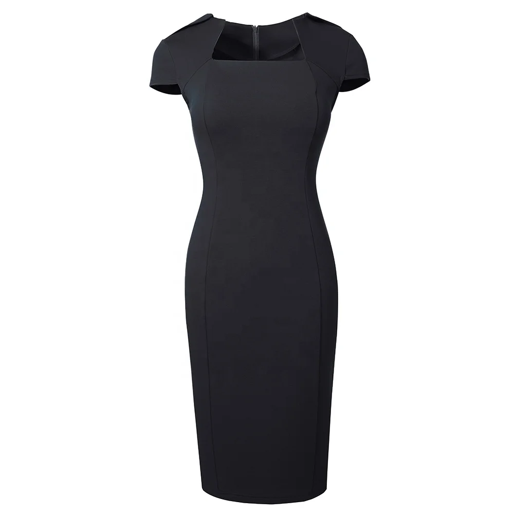 Wholesale Professional Formal Office Work Pencil Dress Women Elegant Corporate Career Dresses For Lady