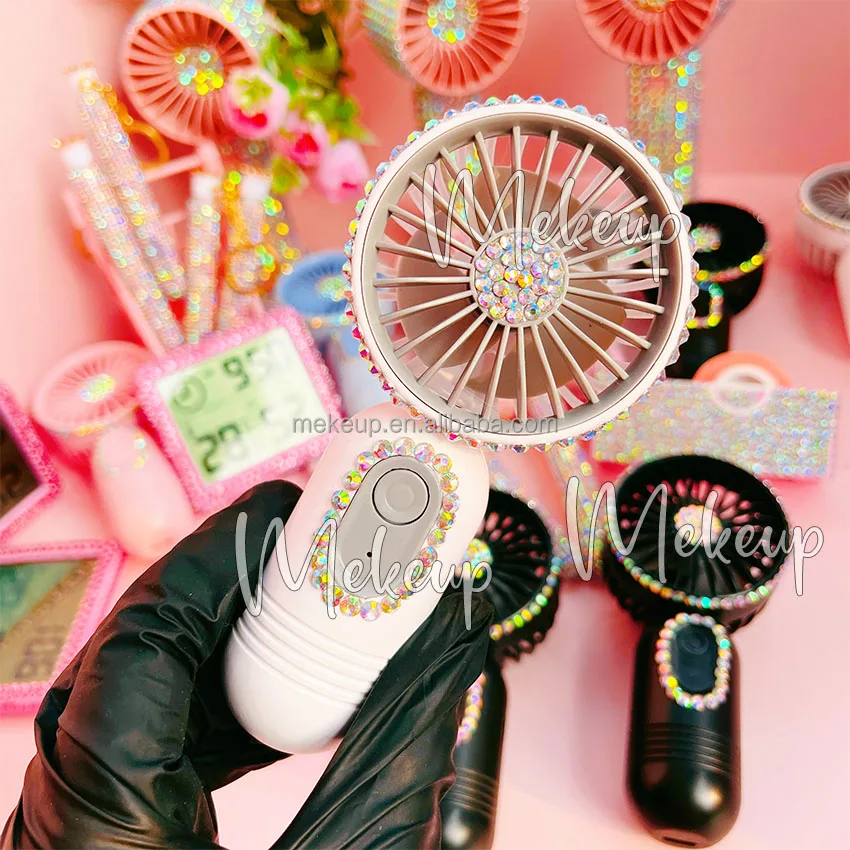 Pink portable eyelash dryer USB charging Electric Fan glue quick dry Mini Fan Air Blower Handheld mini Fan