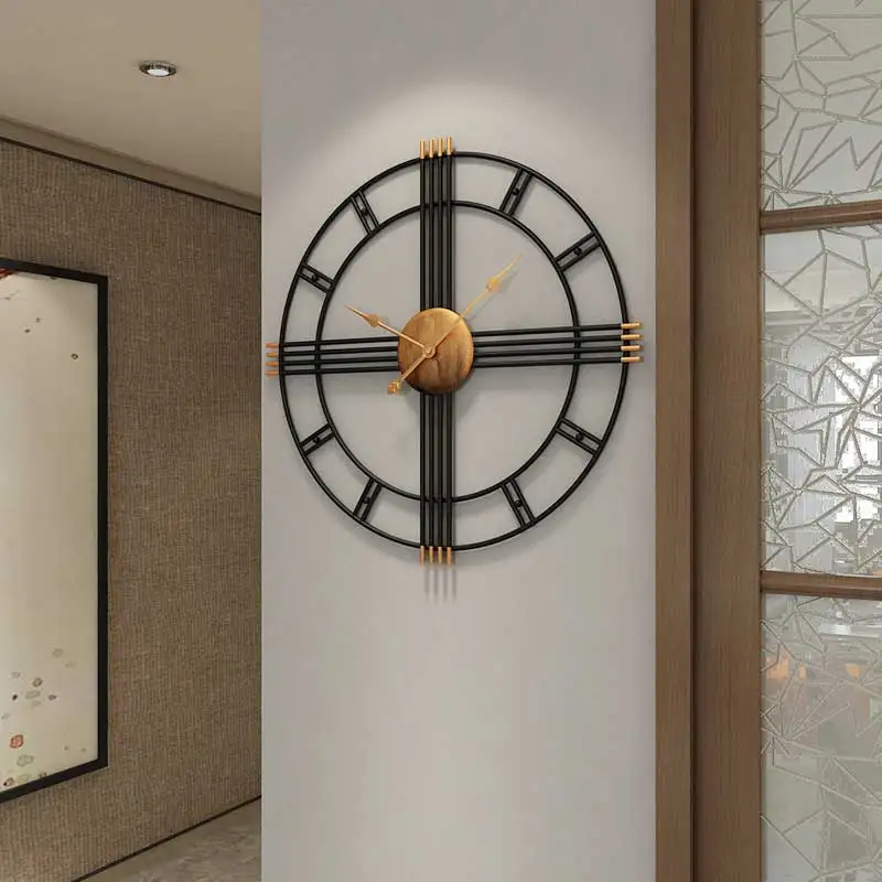 Wholesale Metal Modern Wall Clock Decor Silent Non-ticking Large Wall Clock for homer decoration