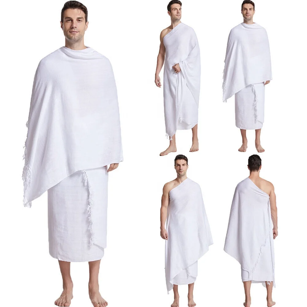 Custom Arab Muslim Men Ihram Ehram Ahram Hajj Umrah Dress Adult 2 Piece Towel Prayer