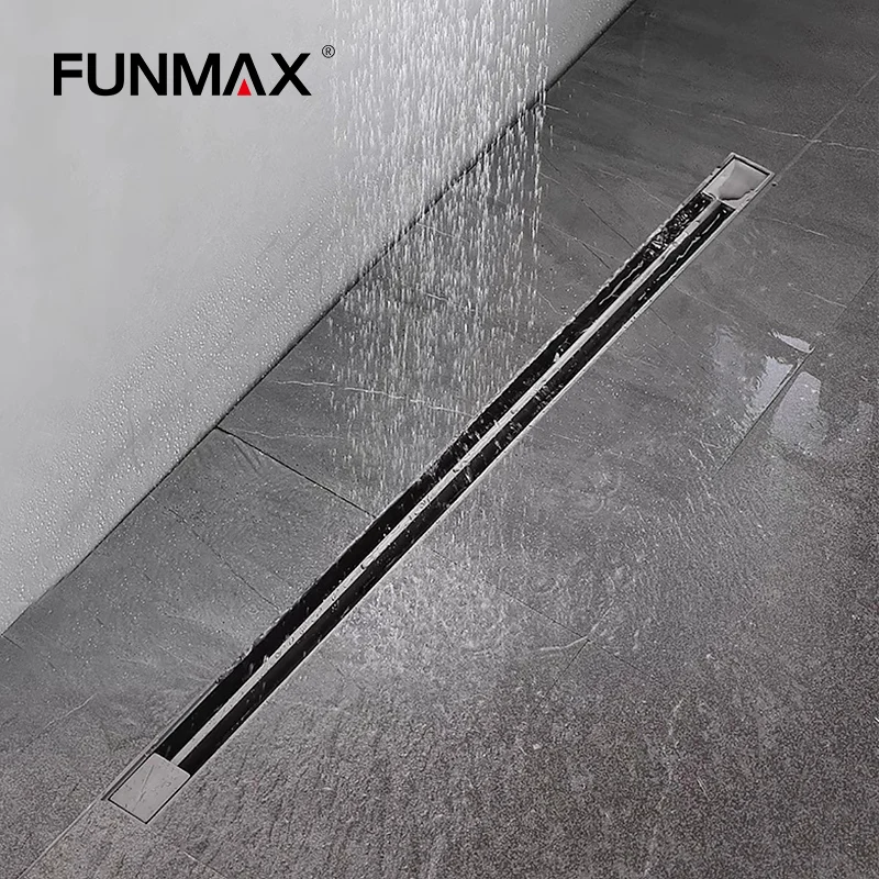 Customization Watermark Sus 304 Tile Insert Stainless Steel Linear Rectangular Long Shower Floor Drain