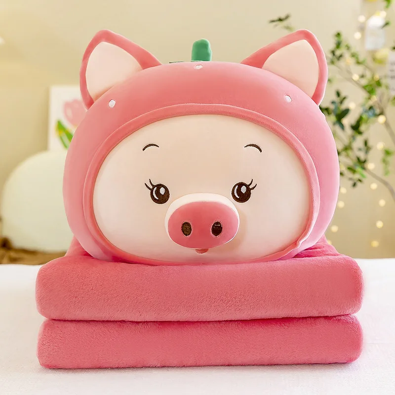 Cartoon pillow blanket air-conditioned quilt dual purpose multi-functional winter cushion pillow blanket
