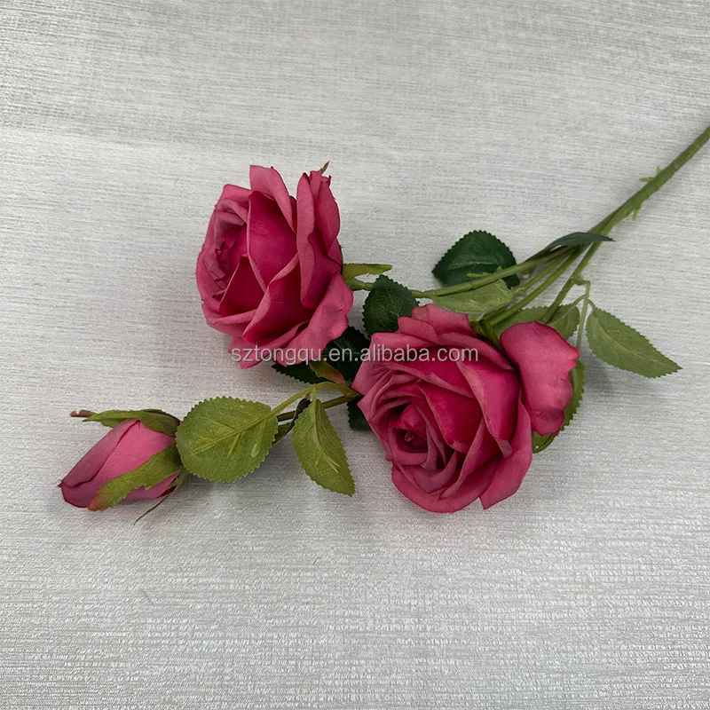 New rose Korean 3 head Corolla simulation flower wedding photography props home window simulation flower