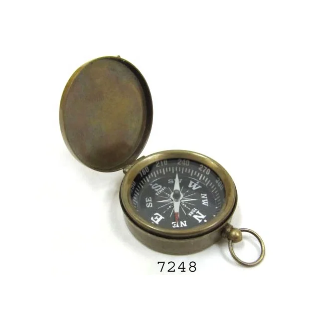 Nautical Brass Weather Compass With Glass Antique Brass Compasses Brunt on Compass for Sale at Cheap Price