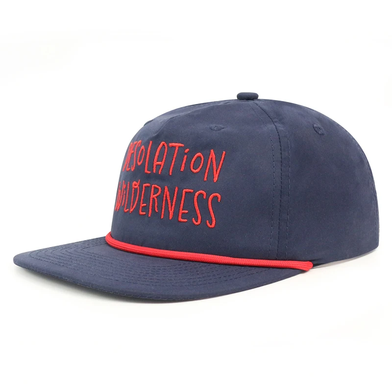 HS24 Low crown custom soft top soccer golf club team snapback corduroy nylon rope trucker golf hat with custom logo low profile