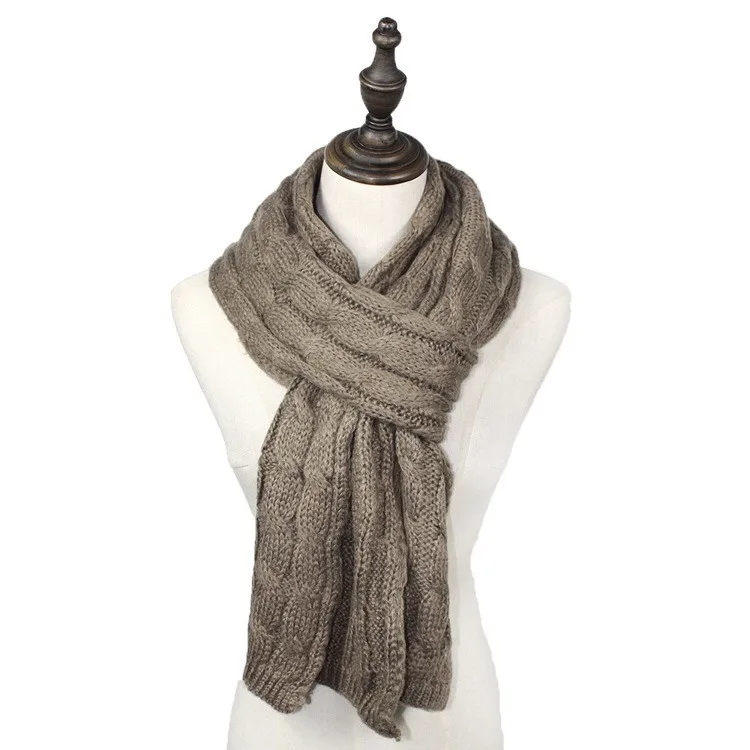 custom warm wool felt scarf winter pashmina/cashmere scarf ribbed knitting winter scarf shawl