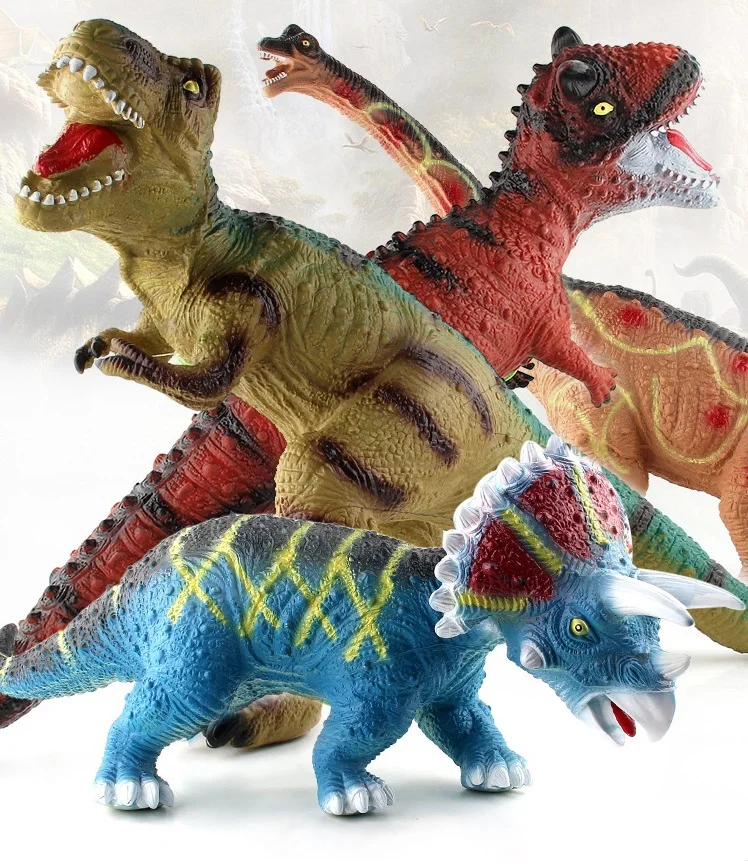Simulation dinosaur model soft tape sound effect variation magic dragon triceratops brachiosaurus soft rubber stuffed toy
