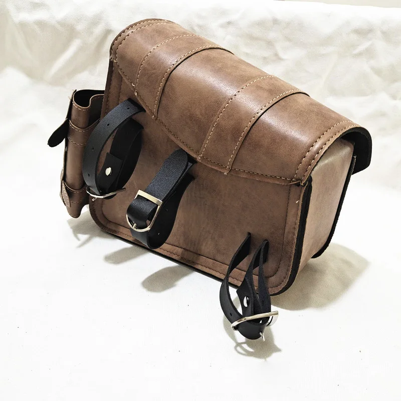Vintage Saddlebags For Motorcycle Universal PU Waterproof Saddle bags for Scooter Honda Suzuki Yamaha Street Sportster