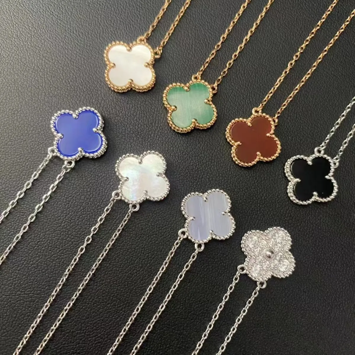 Модное женское высококачественное ювелирное ожерелье Vn с тремя листьями классическое жемчужное из агата