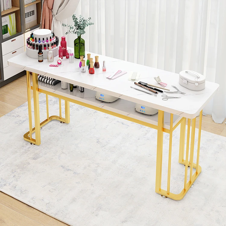  European Style Manicure Table Luxury Square Small Nail Furniture Set Simple Economic