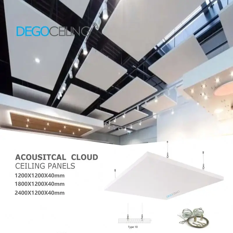 Decoration Materials Fiberglass Ceiling Board Acoustic Tiles Sound Proof Foam Indoor Ceiling Applications
