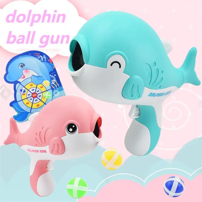 Новый Дельфин goo ball катапультное ружье метание Дартса мультяшная мишень родитель-ребенок интерактивный игрушечный пистолет для катапультирования оптом