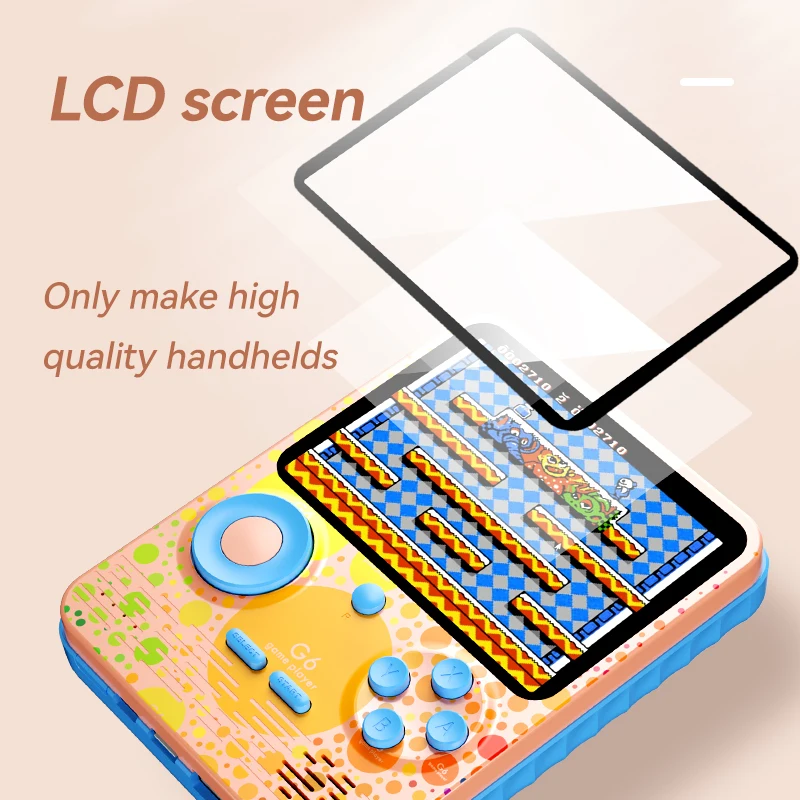 G6 Handheld Video Game 666 In 1 Tv Out Retro Game Consoles 3.5 Inch Screen Handheld Game 1 Player