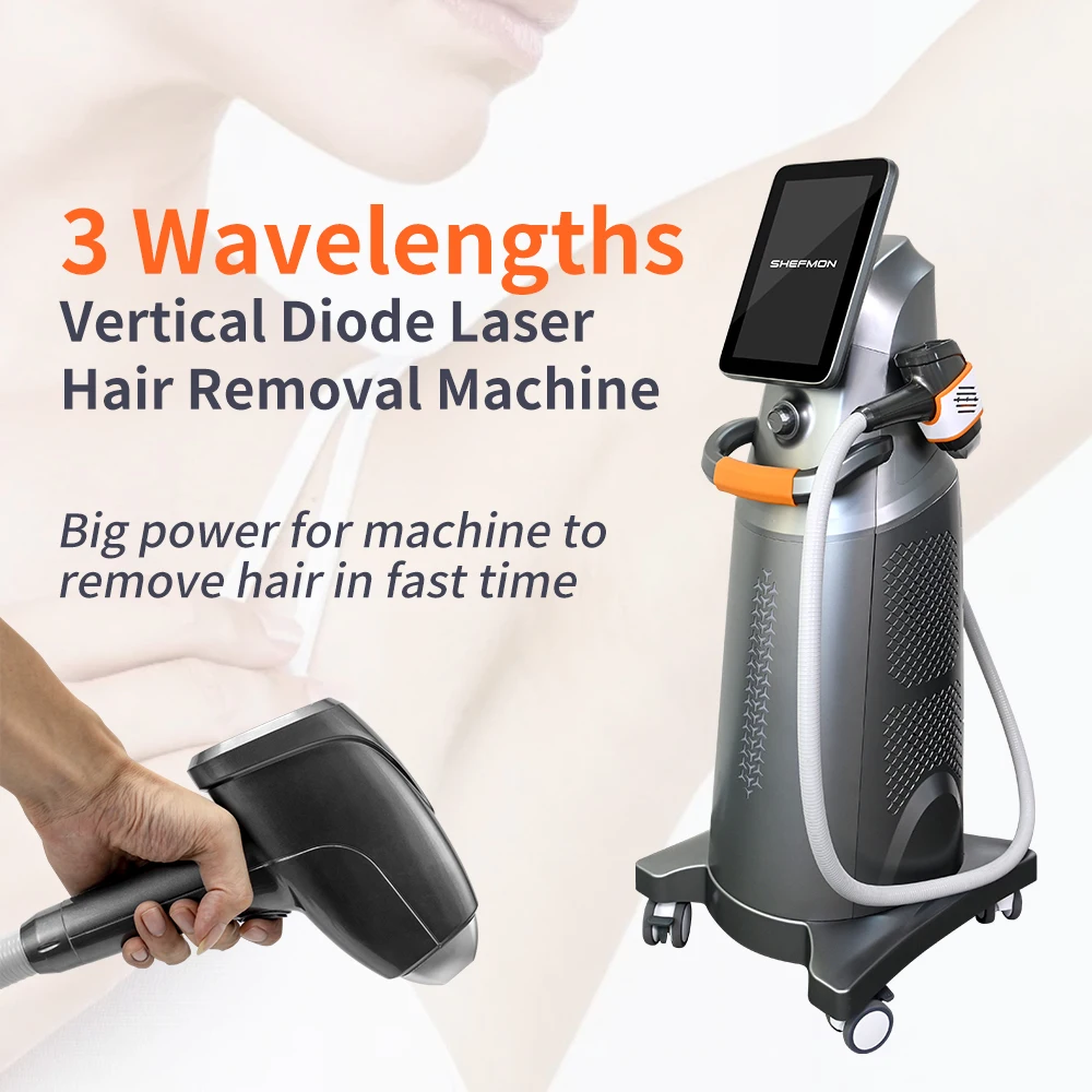 A0425 Newest Vertical high power professional 810 diode laser hair removal machine for sale / diode laser 755 810 1064nm