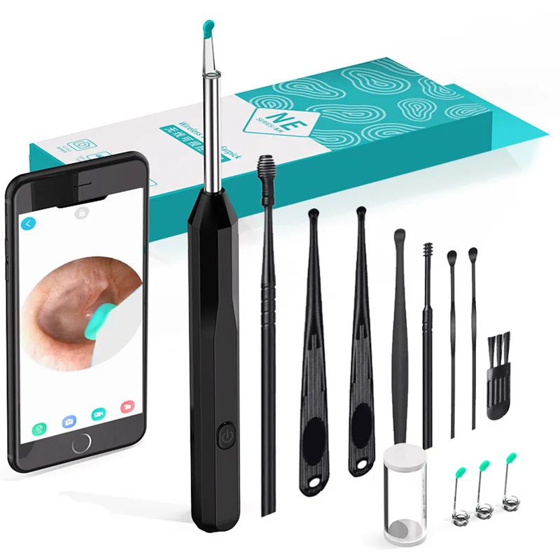 Wireless Smart Visual Ear Cleaner Otoscope WiFi Luminous Earpick Ear Wax Removal Tool With Camera Ear