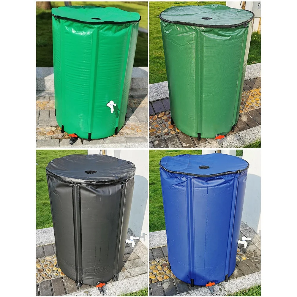 100 Gallon Collapsible Rain Barrel Portable Water Storage Tank Rainwater Collection System Downspout Water Catcher Container