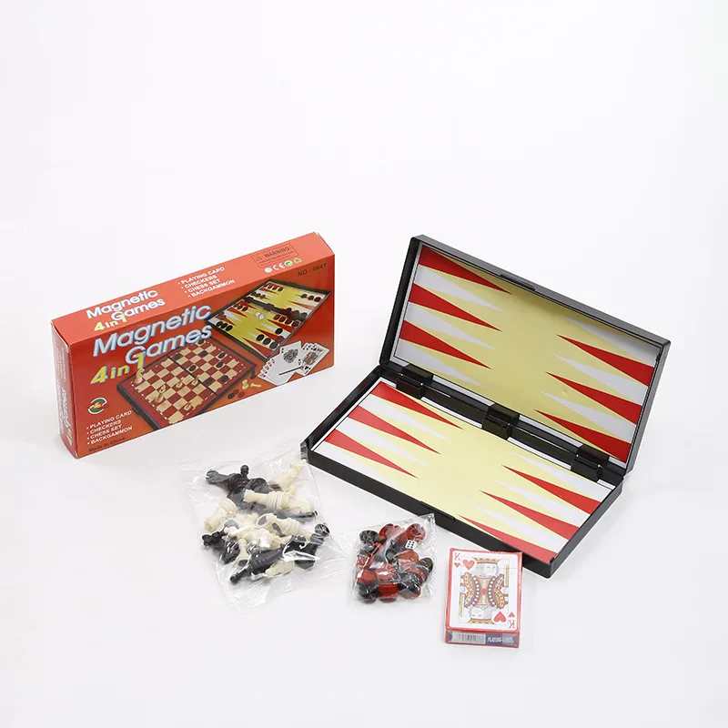 4-in-1 Chess Set Backgammon Checkers Pieces Education  Toy  International Chin Chess Chess Game