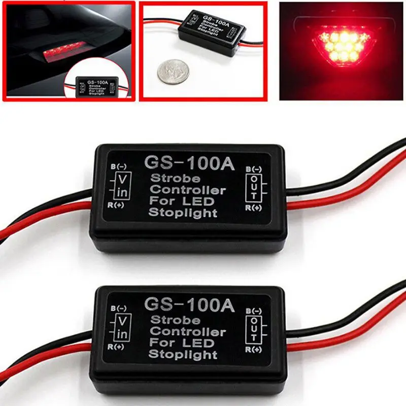 GS-100A контроллер вспышки стоп-сигнала мигалка модуль для автомобиля LED тормоз световые лампы 12V