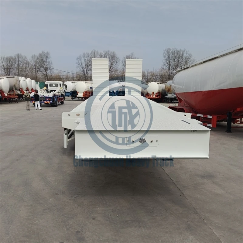 Hydraulic Extendable 3/4/5Axles Low Bed Semi Trailer at Low Price 40ft Flatbed Trailer Dimensions