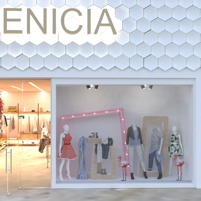CIRI Custom Factory Luxury Boutique Garments Display Rack Store Interior Decoration Cloth Shop Metal Furniture Design