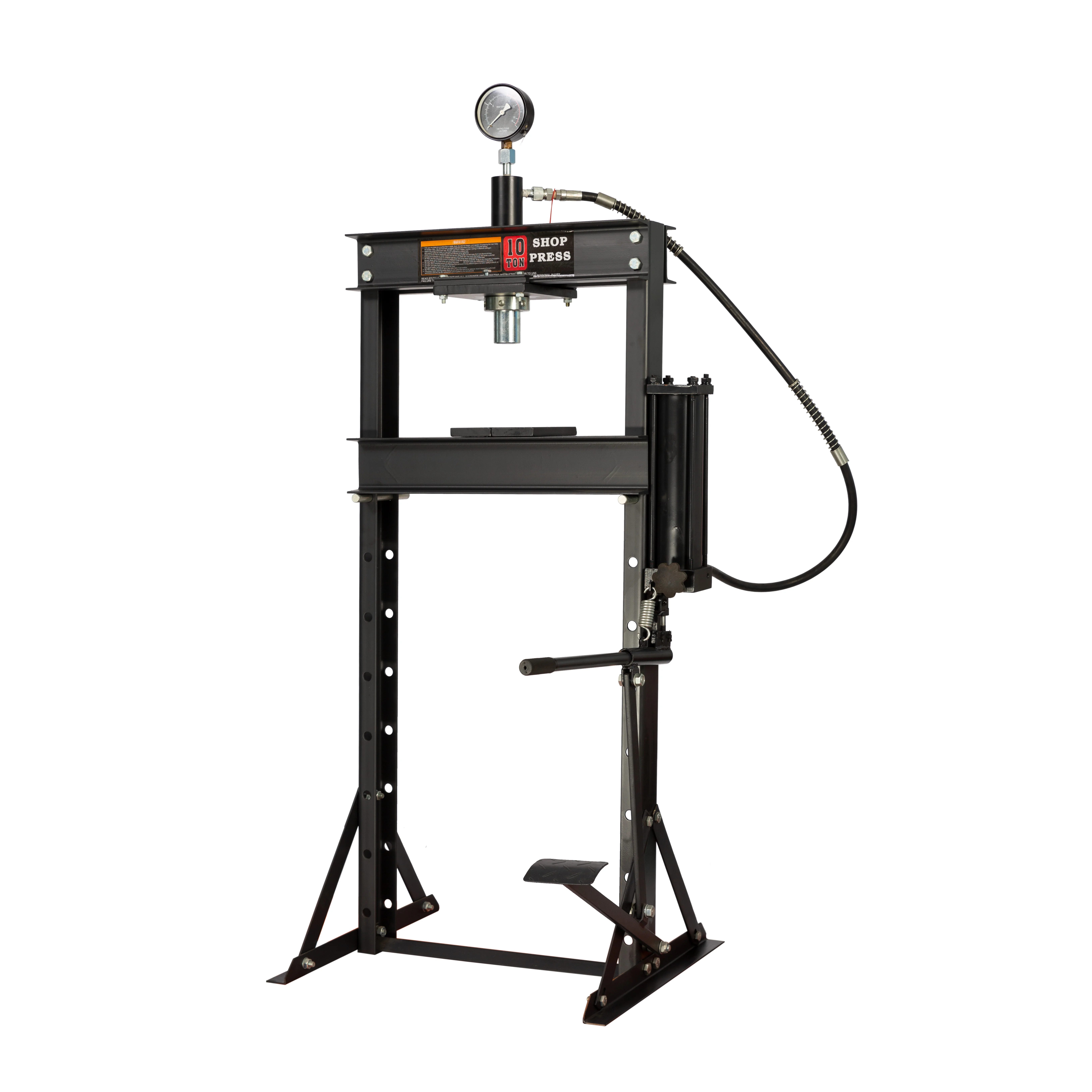 Tire Shop Equipment Super Duty 10-Ton Hydraulic Shop Press with Pressure Gauge with gauge Double Pump Heavy Duty Hydraulic