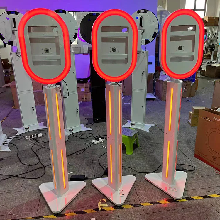 Portable Selfie Oval Ipad Dslr Magazine Trade Show Photo Booth With Printer And Camera For Party
