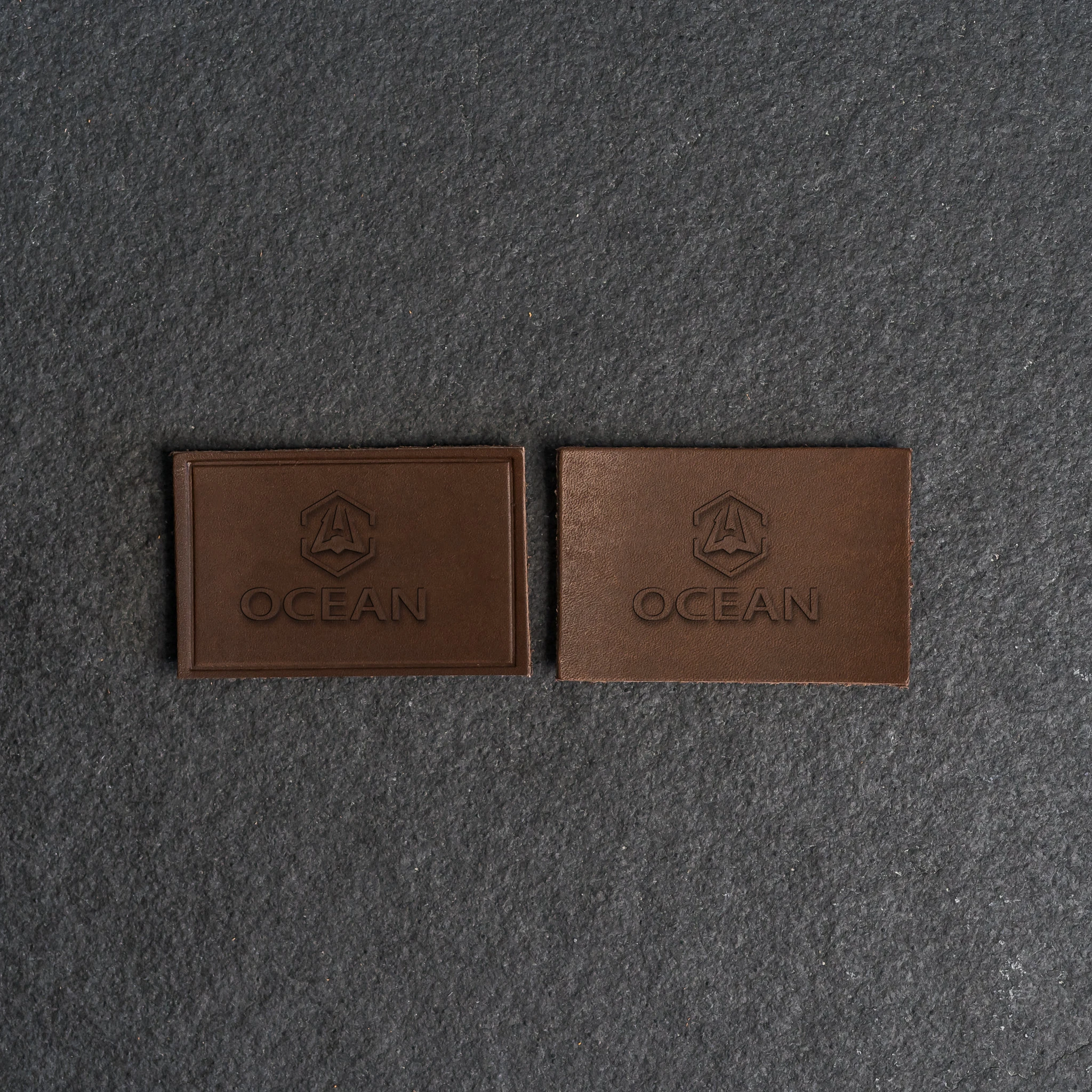 Wholesale Factory embossed logo Heat press Jeans trucker hat leather patch
