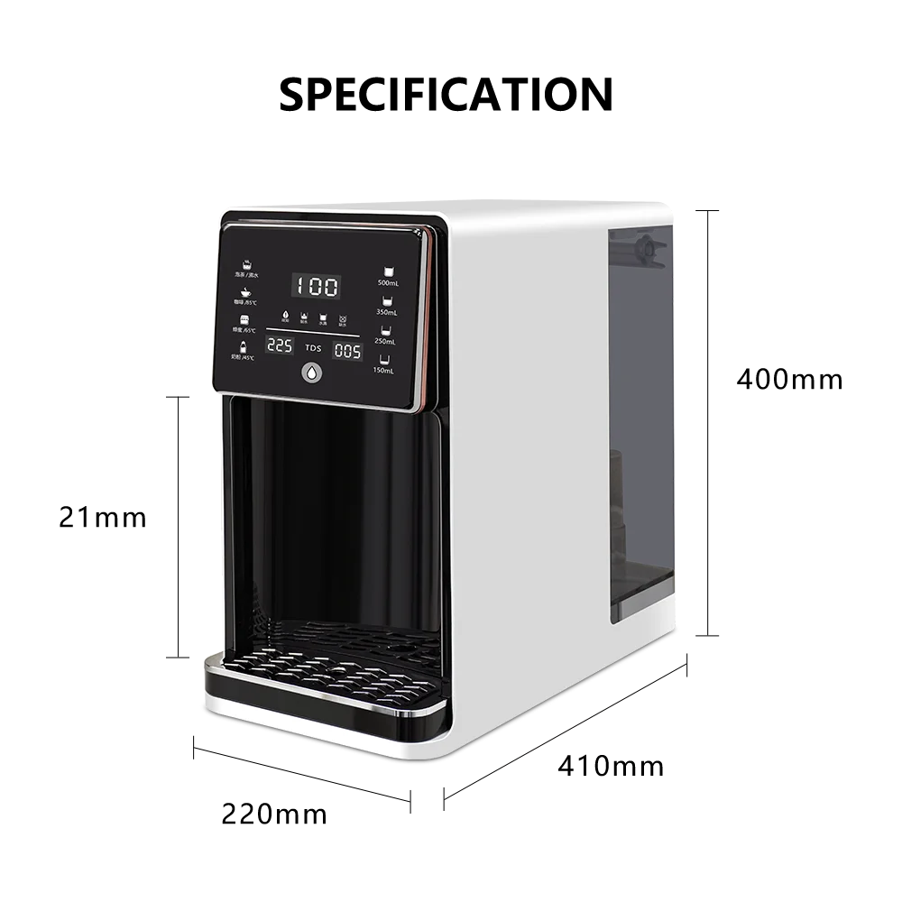 Desktop Installation Free 5 Stage Hot And Cold Water Dispenser Purifier Reverse Osmosis Water Filter System For Home Office